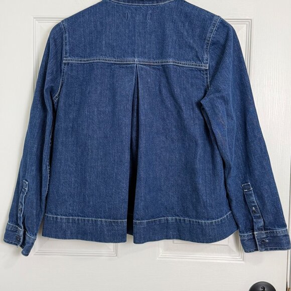 Madewell Denim Jacket Womens Small Blue Northward Cropped‎ Army Sherpa Collar - Picture 7 of 13